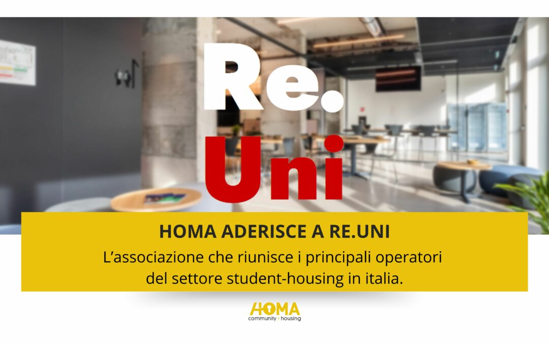 Homa aderisce a ReUni e consolida la posizione di gestore di residenze universitarie