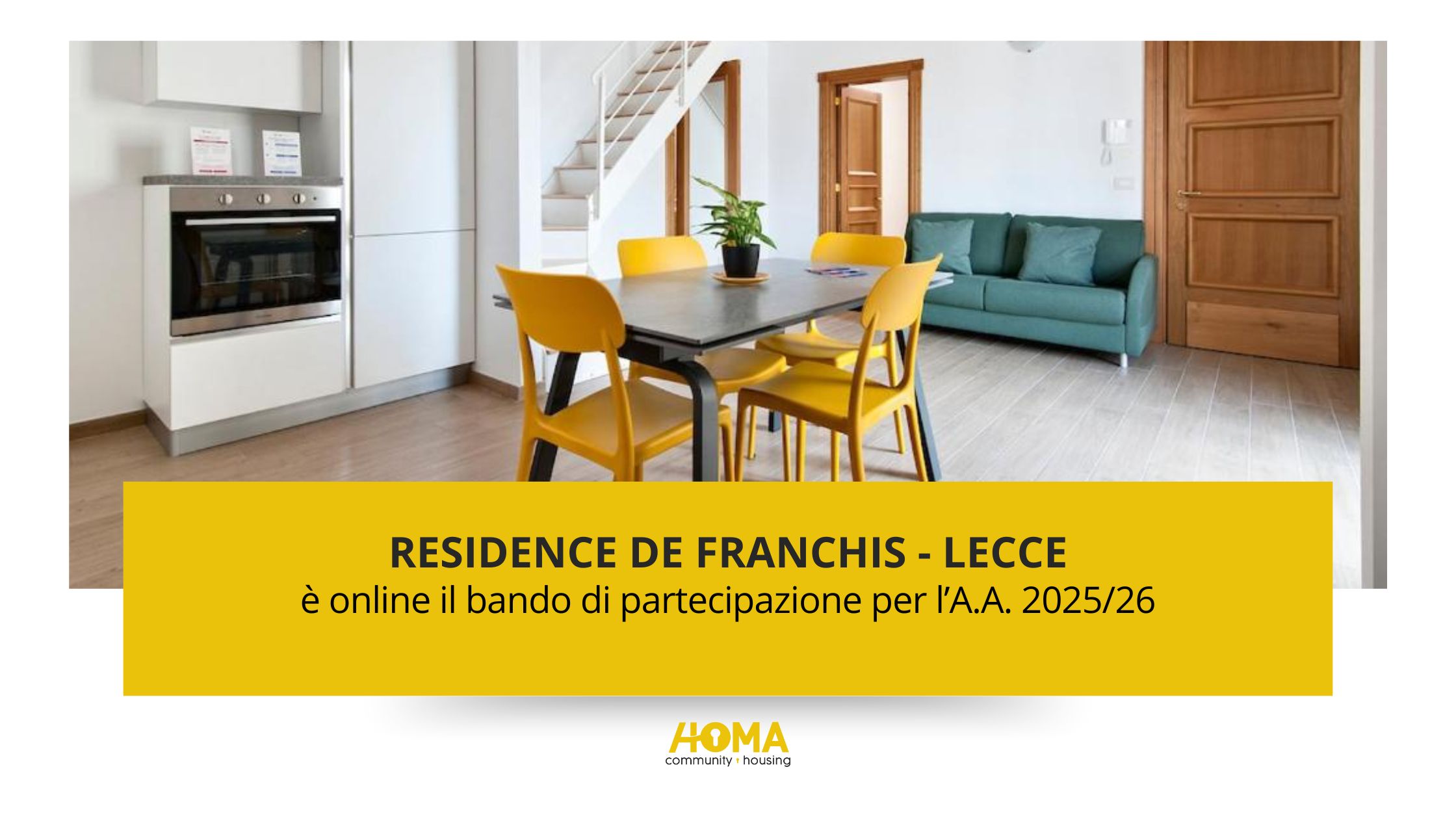 è online il bando per accedere ai posti letto disponibili per studenti e studentesse universitari presso il Residence De Franchis di Lecce