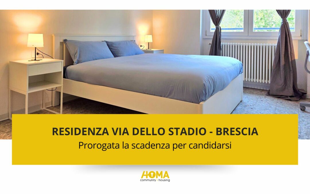 Prorogata la scadenza per candidarsi alla nuova Residenza di Via dello Stadio a Brescia