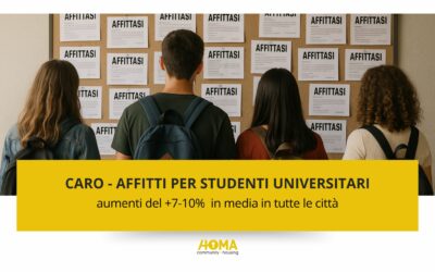Caro-affitti per studenti universitari: aumenti del +7-10%  in media in tutte le città