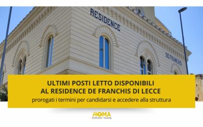 Residence De Franchis a Lecce: online il nuovo bando (con proroga)